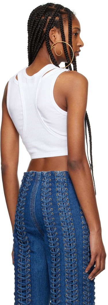 Crop top Jean Paul Gaultier Gaultier Strapped Crop Tank Hvid | 24/25-U-DB032-J054-01, 2