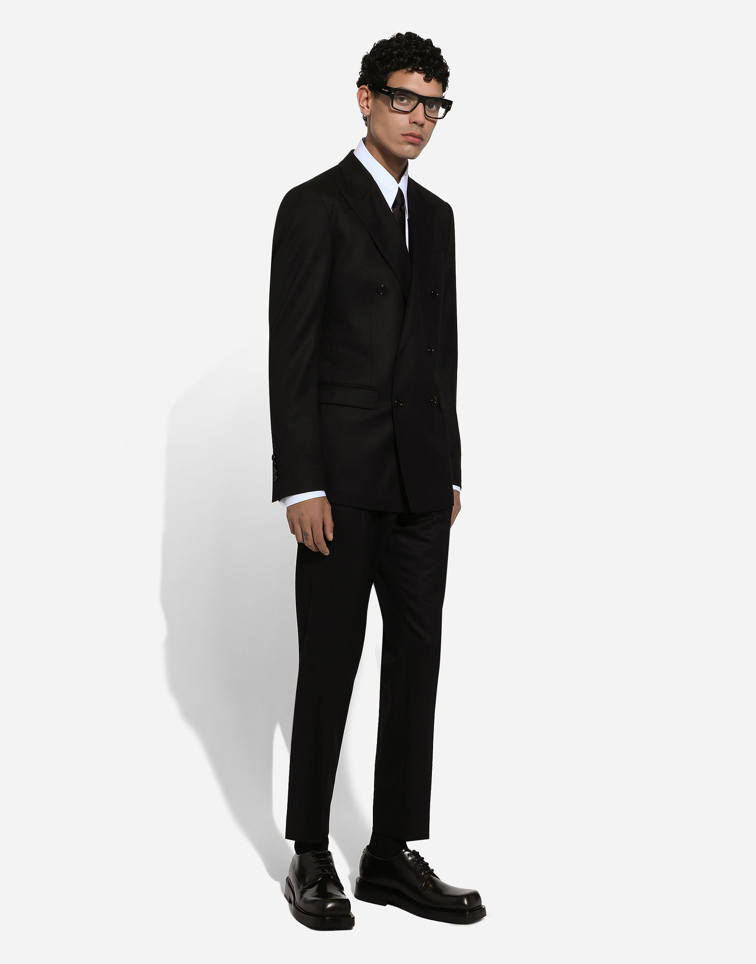 Bukser Dolce & Gabbana Dolce & Gabbana Tailored Flannel Pants Sort | GY6UETGI251N0000, 1