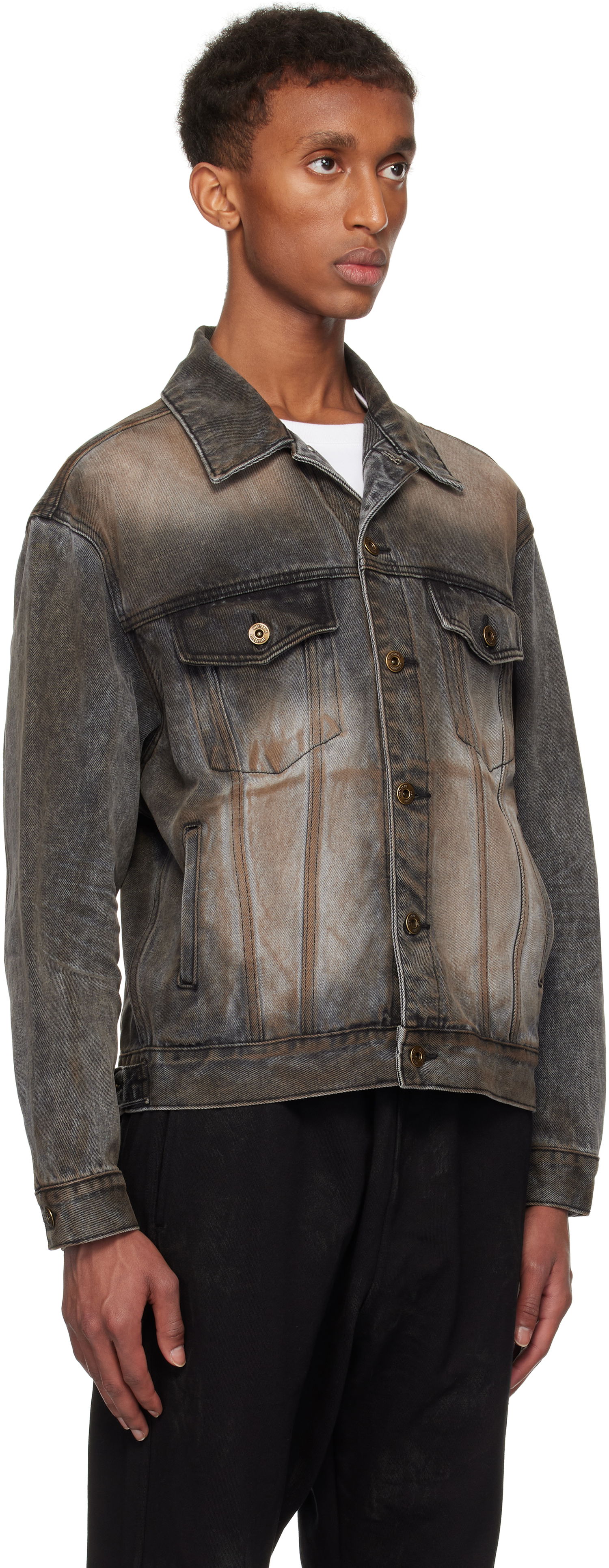 Jakke We11done We11done Washed Denim Jacket Grå | WD-DJ3-24-315-U-BK, 1
