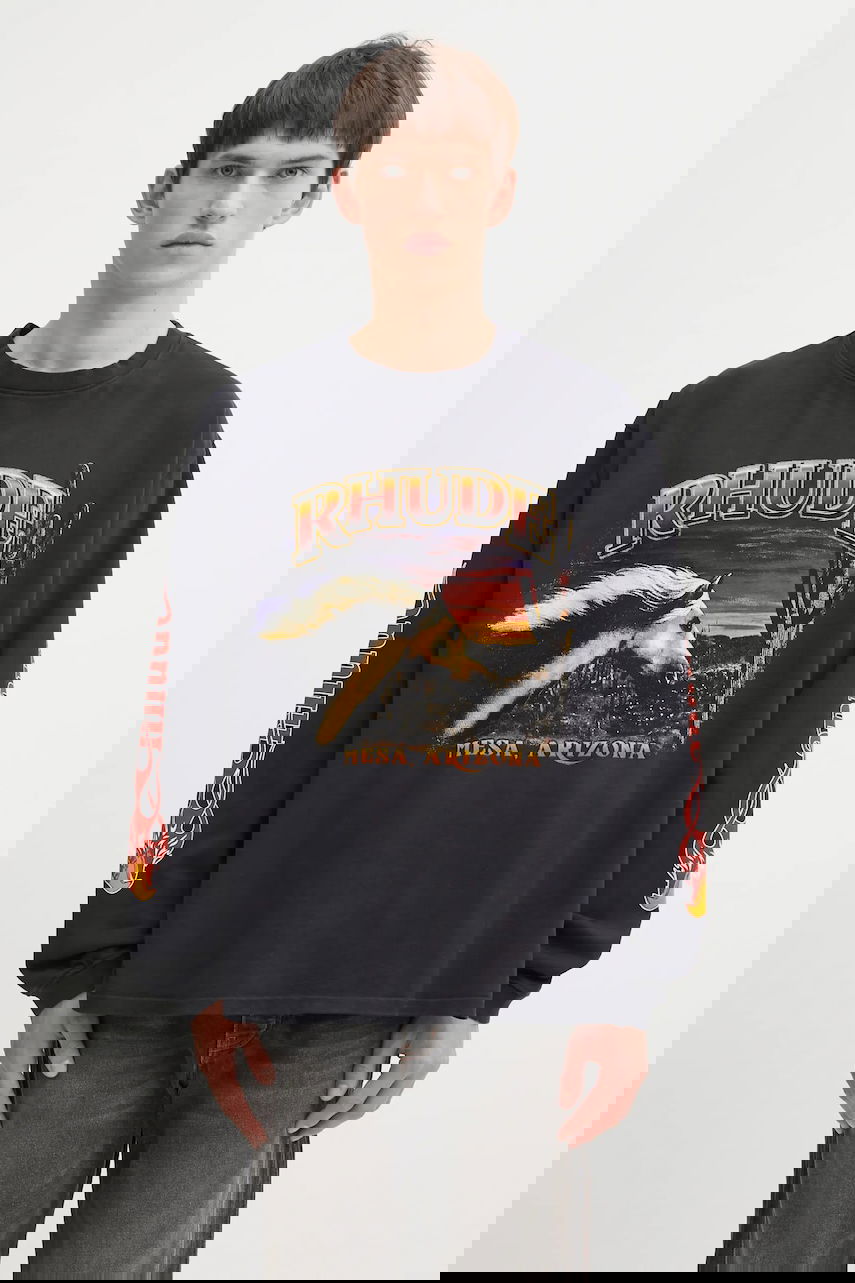 T-shirt Rhude Mesa Stallion Long-Sleeved T-Shirt with Graphic Print Sort | RHFW25TT08012, 0