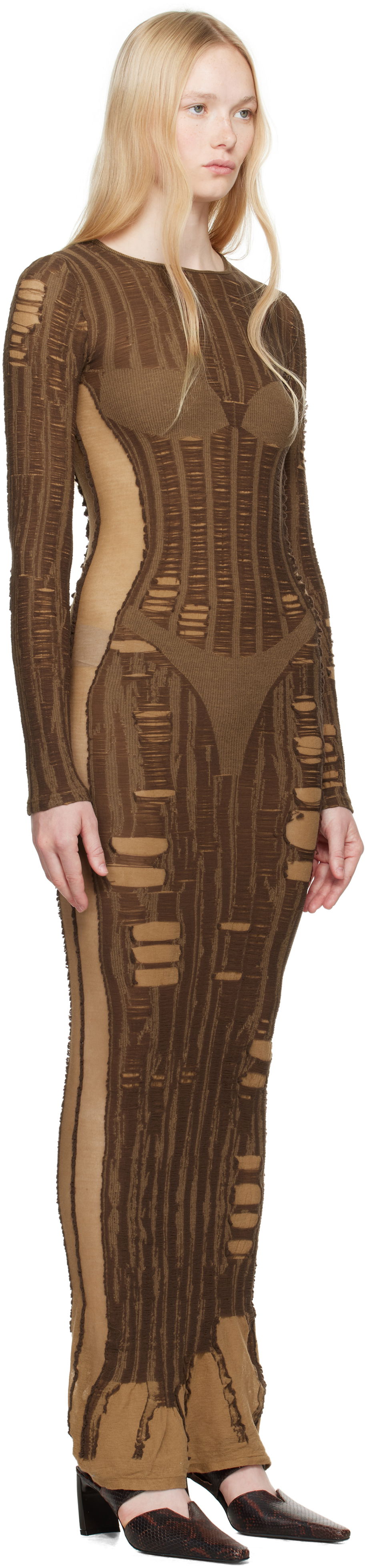 Kjole Diesel Diesel M-Calimera Maxi Dress Brun | A18125 0BJBI, 1