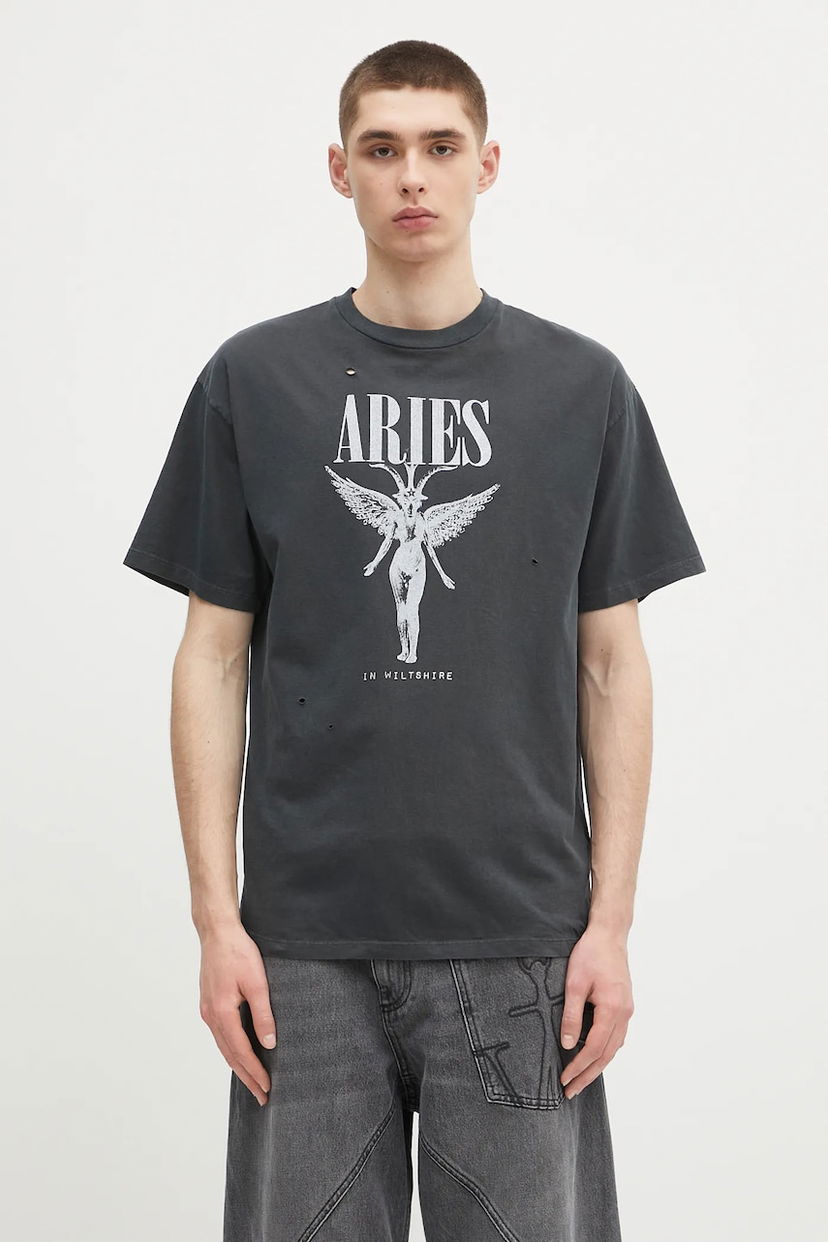 T-shirt Aries Aries Destroyed Nirvana SS Graphic T-Shirt Sort | AR6001803