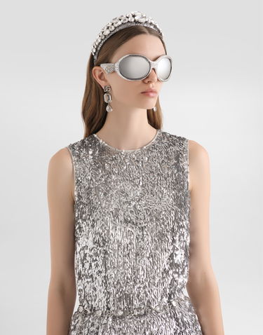 Tanktop Dolce & Gabbana Sleeveless Sequin Top Metalisk | F7AL1TFLSMCS0998, 3