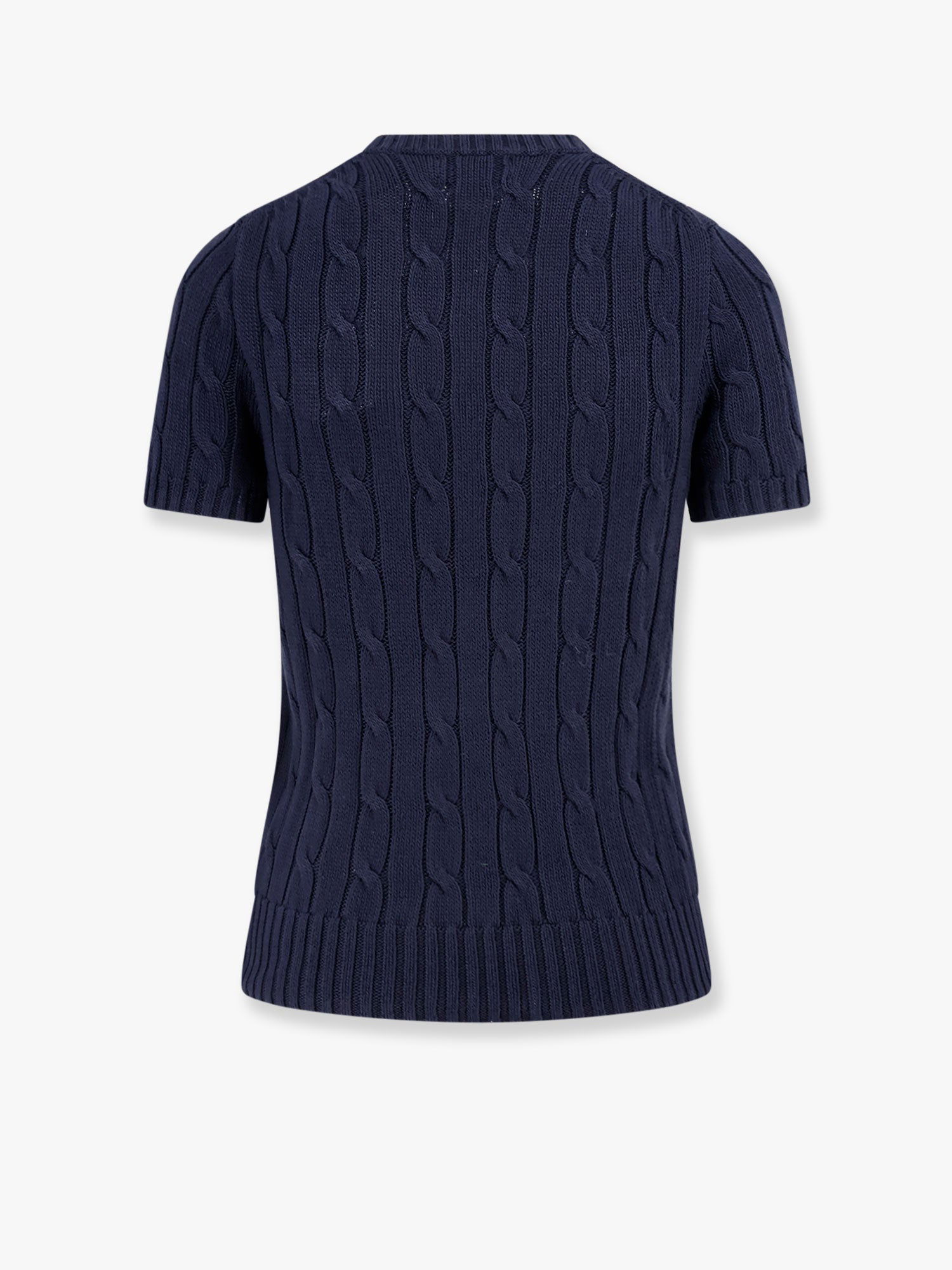 Sweater Polo by Ralph Lauren Women's Cable Knit Short Sleeve Sweater with Pocket by Polo Ralph Lauren Mørkeblå | 211895379010, 1