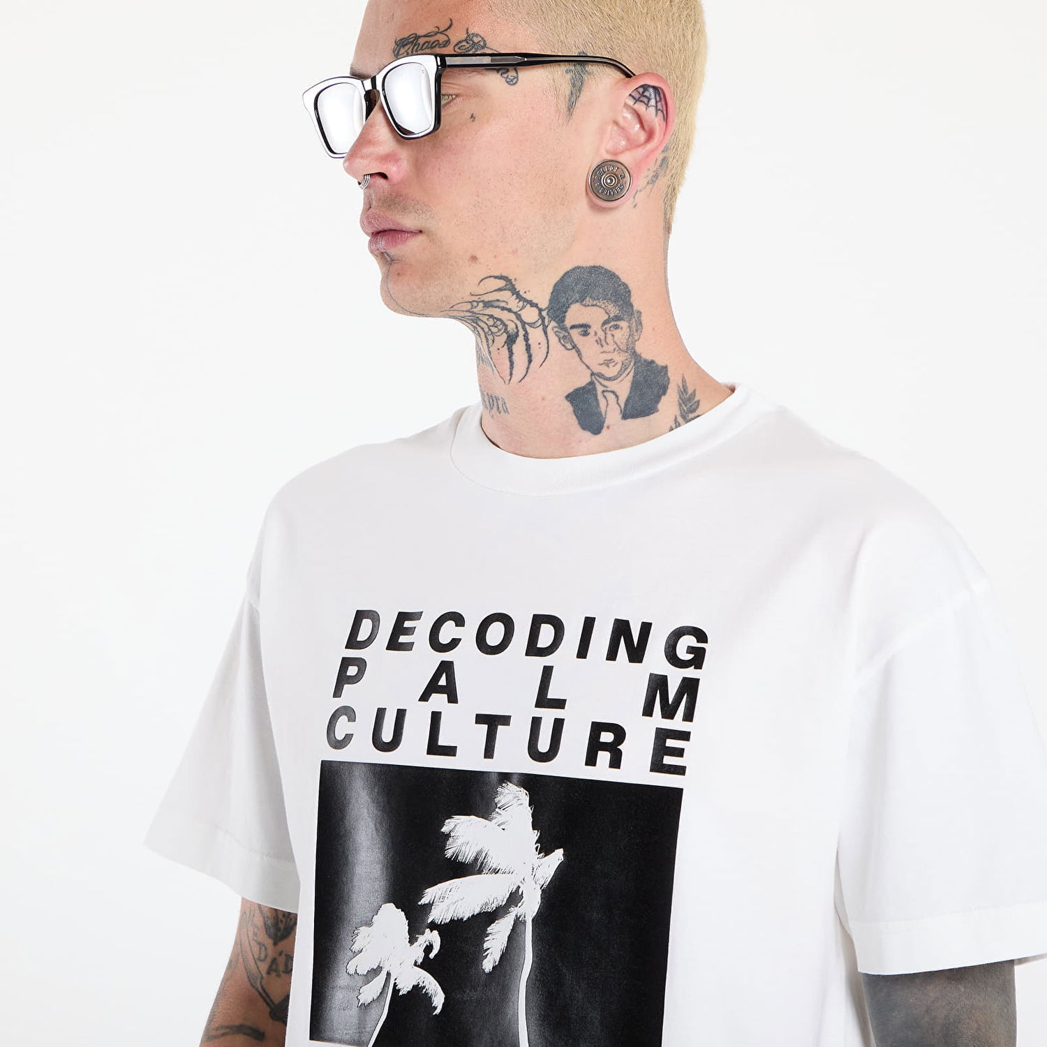 T-shirt Palm Angels Palm Angels Dec Palm Culture Regular T-Shirt Hvid | PMAA109F25JER0060310, 1