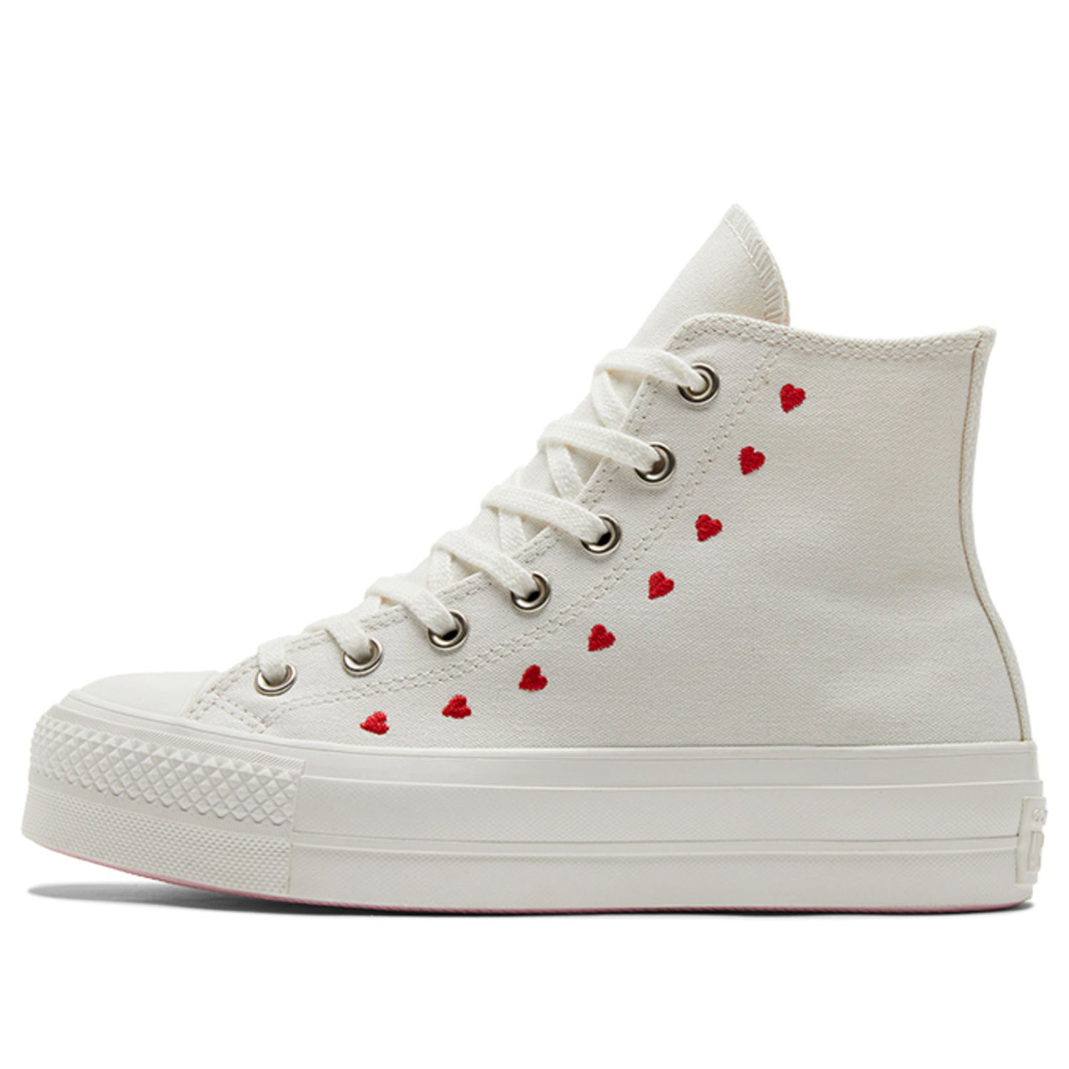 Sneakers og sko Converse Chuck Taylor All-Star Lift Hi "Embroidered Hearts" W Hvid | A01599C, 0