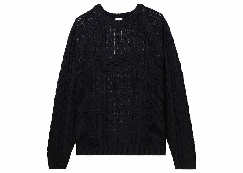 Sweater Nike Cable Knit L/S Sweater Sort | DQ5177-010