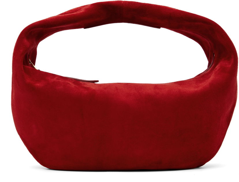 Skuldertaske Khaite KHAITE Medium Olivia Suede Shoulder Bag Rød | H6015-726