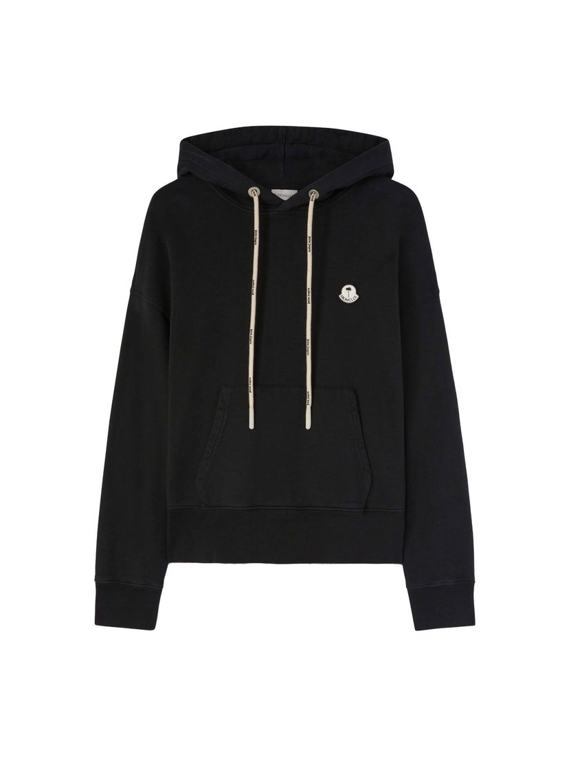 Sweatshirt Moncler Palm Angels x Logo Patch Hoodie Sort | I209L8G00011M2513999 & PMBB162T24FLE0011000