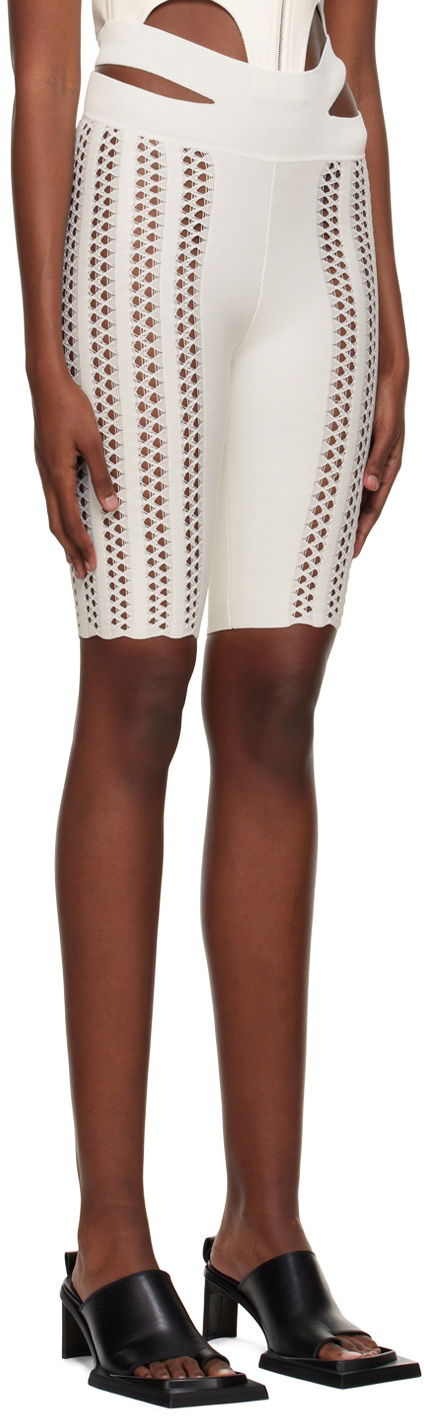 Leggings Dion Lee Column Cutout Knit Shorts Hvid | A7616P22, 1