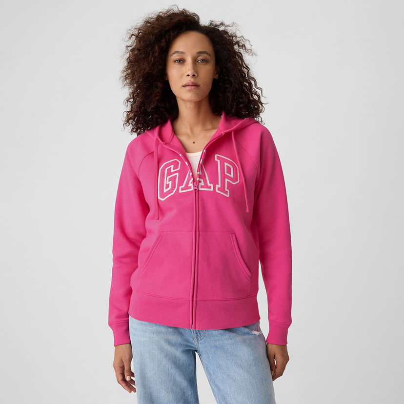 Sweatshirt GAP Sweatshirt Logo Full Zip Hoodie Sizzling Fuchsia XL Lyserød | 873024-11