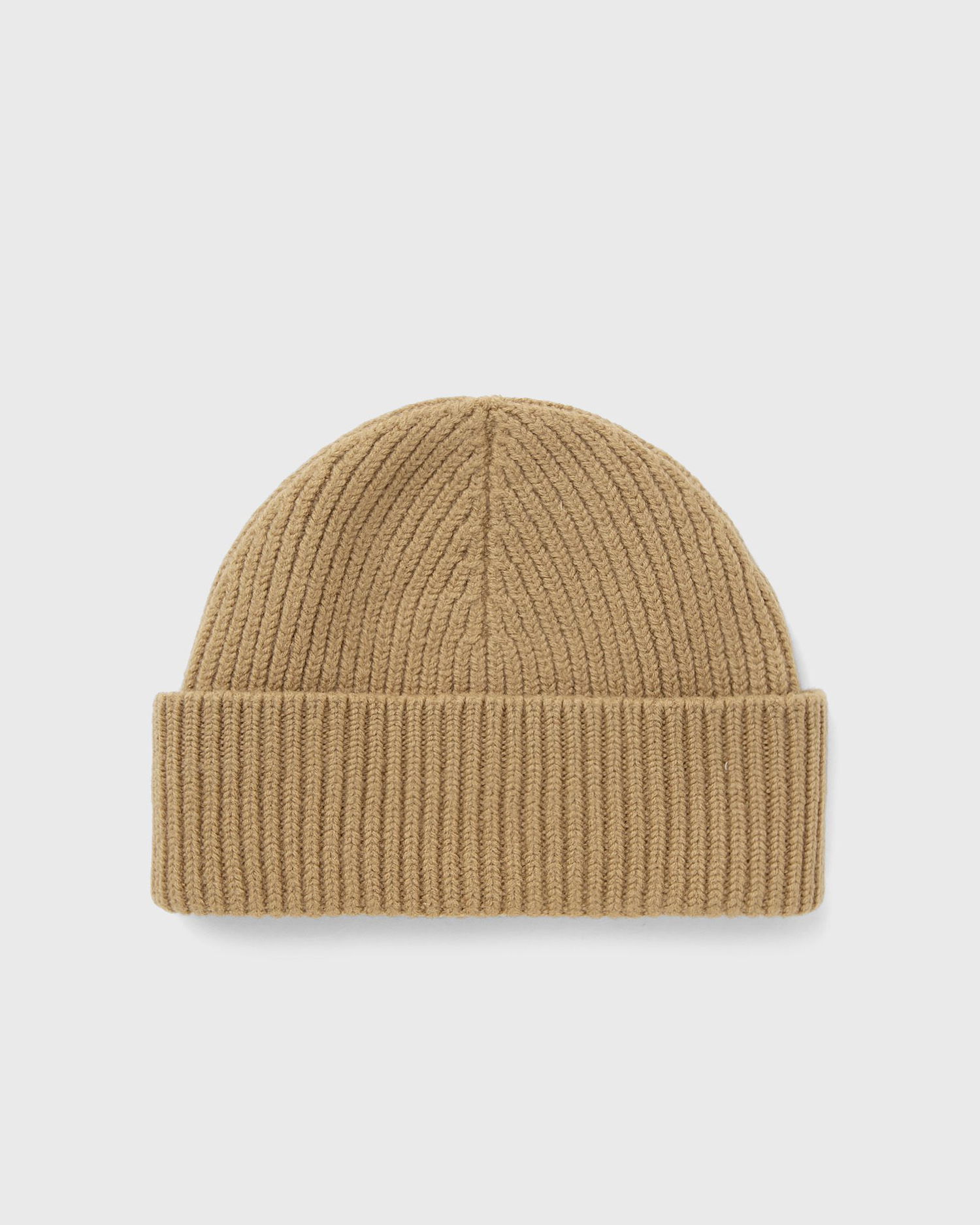 Beanie AMI AMI De Coeur Ribbed Knit Beanie Beige | UBO006.018-288, 1
