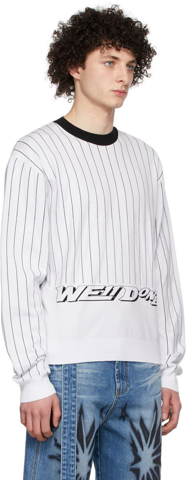 Sweater We11done We11done Pinstripe Rayon Sweater Hvid | WD-KT1-22-619-U-WH, 1