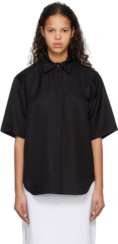 Skjorte Loulou de Saison Loulou de Saison Moheli Short Sleeve Shirt Sort | MOHELI, 0