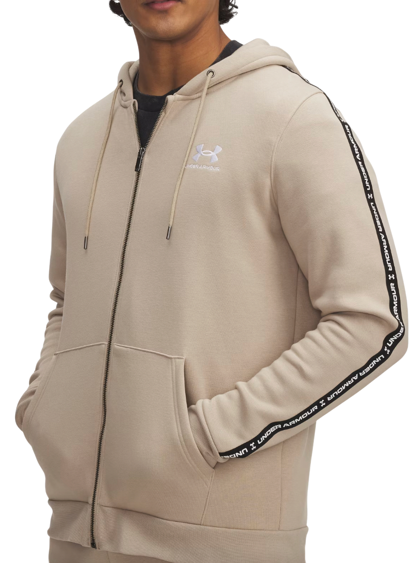 Sweatshirt Under Armour Icon Fleece Taped Full-Zip Hoodie Beige | 1390298-299, 0