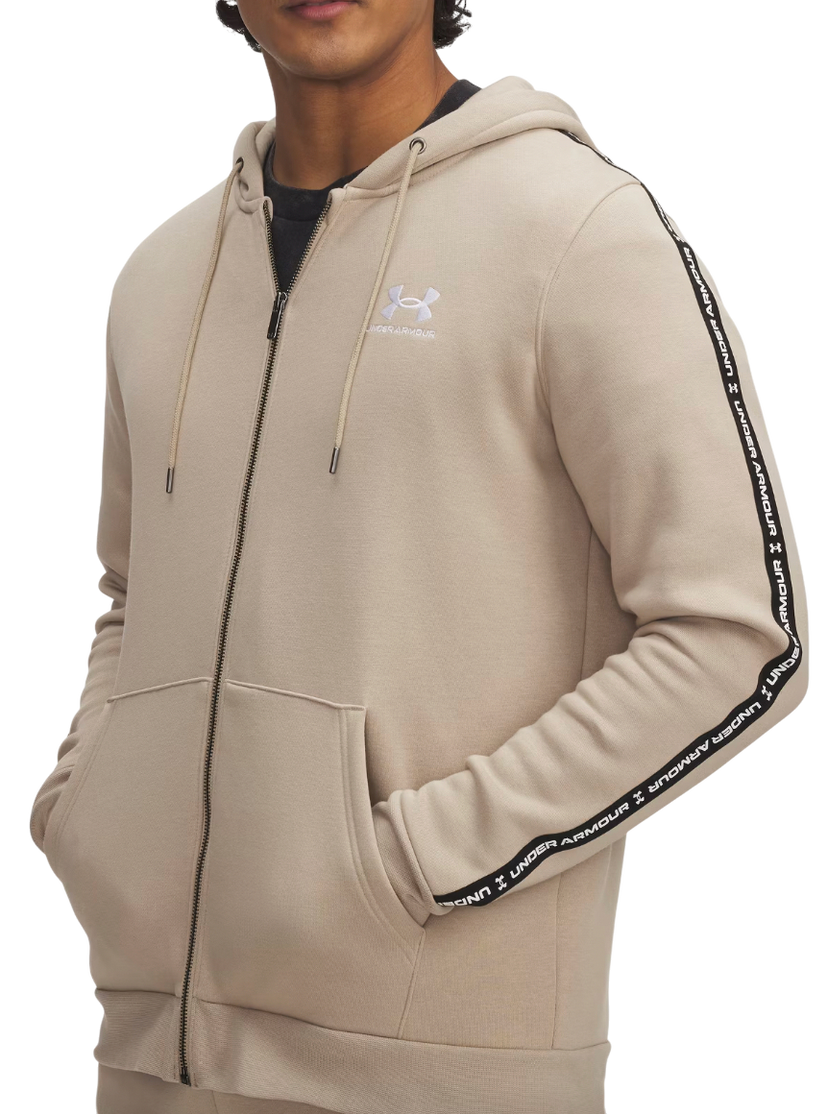 Sweatshirt Under Armour Icon Fleece Taped Full-Zip Hoodie Beige | 1390298-299