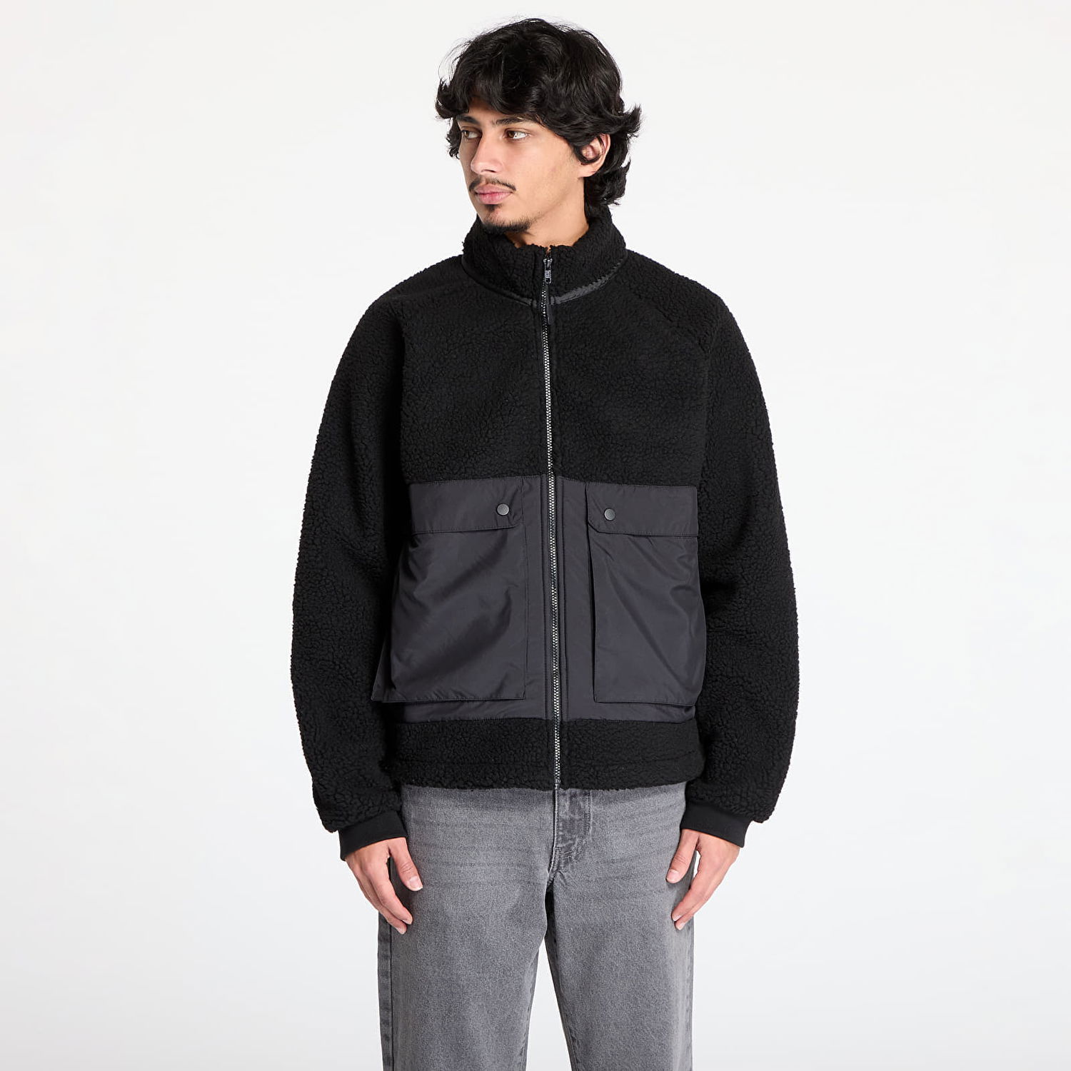 Parka Urban Classics Short Raglan Sherpa Jacket Sort | TB6329-00825, 0