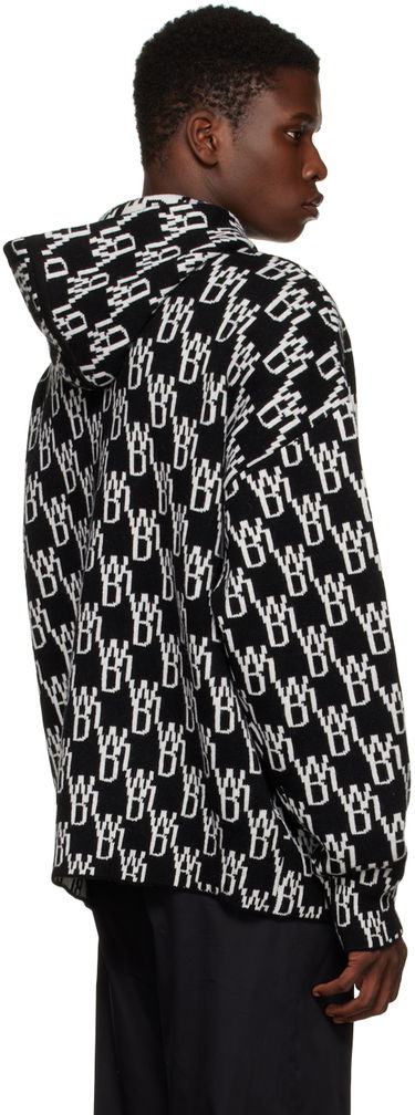 Sweatshirt We11done We11done Jacquard Knit Hoodie Sort | WD-KT3-22-628-U-BK, 2