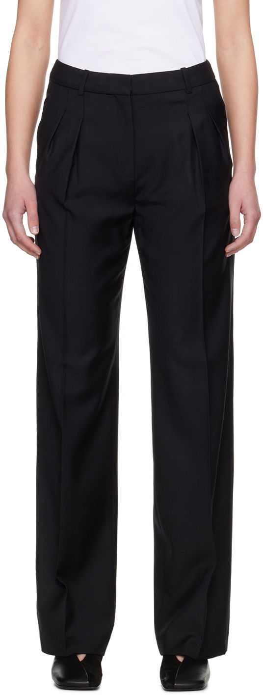Bukser Loulou de Saison Loulou de Saison Sbiru Pleated Trousers Sort | SBIRU, 0