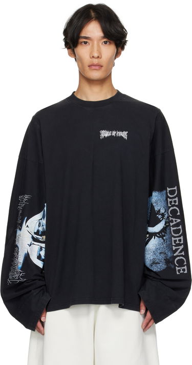 T-shirt VETEMENTS Vetements Cradle of Filth 'Decadence' Cut-Up Longsleeve T-Shirt Sort | UCF76LS980B, 0