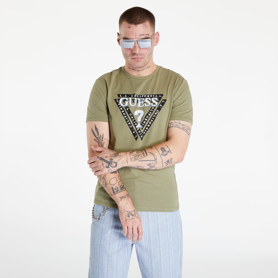 T-shirt GUESS Triangle Logo T-shirt Grøn | M2BI43J1314-G8CK, 0