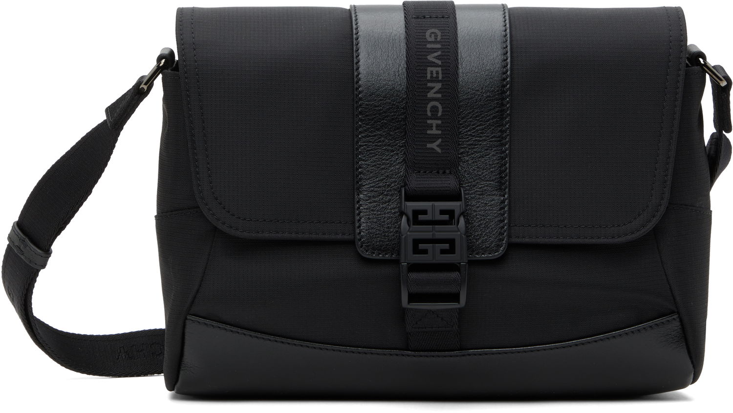 Skuldertaske Givenchy Technical Canvas and Leather Small G-Trail Messenger Bag Sort | BKU052K1X0001, 0