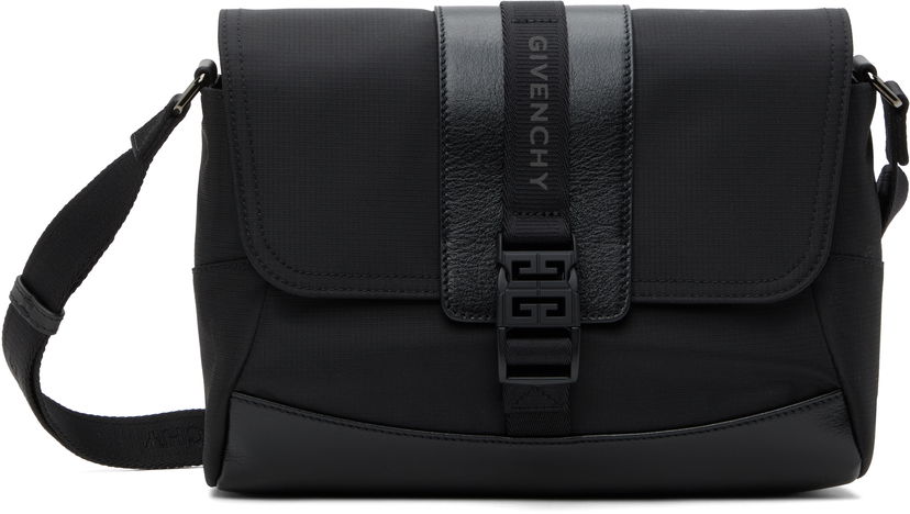 Skuldertaske Givenchy Technical Canvas and Leather Small G-Trail Messenger Bag Sort | BKU052K1X0001
