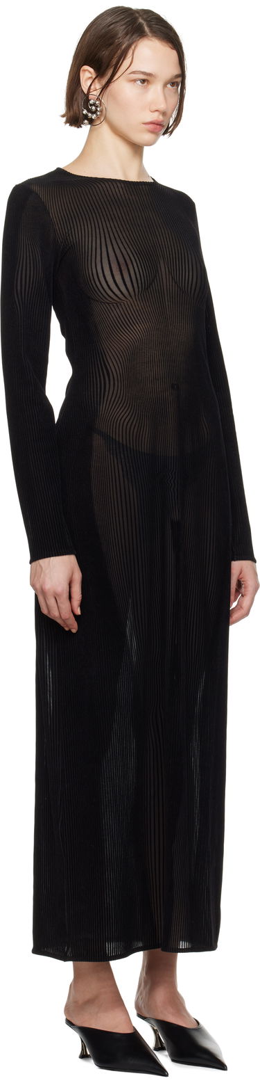 Kjole Jean Paul Gaultier Gaultier Morphing Pinstripe Maxi Dress Sort | 24/31-F-RO270-T570-0000, 1