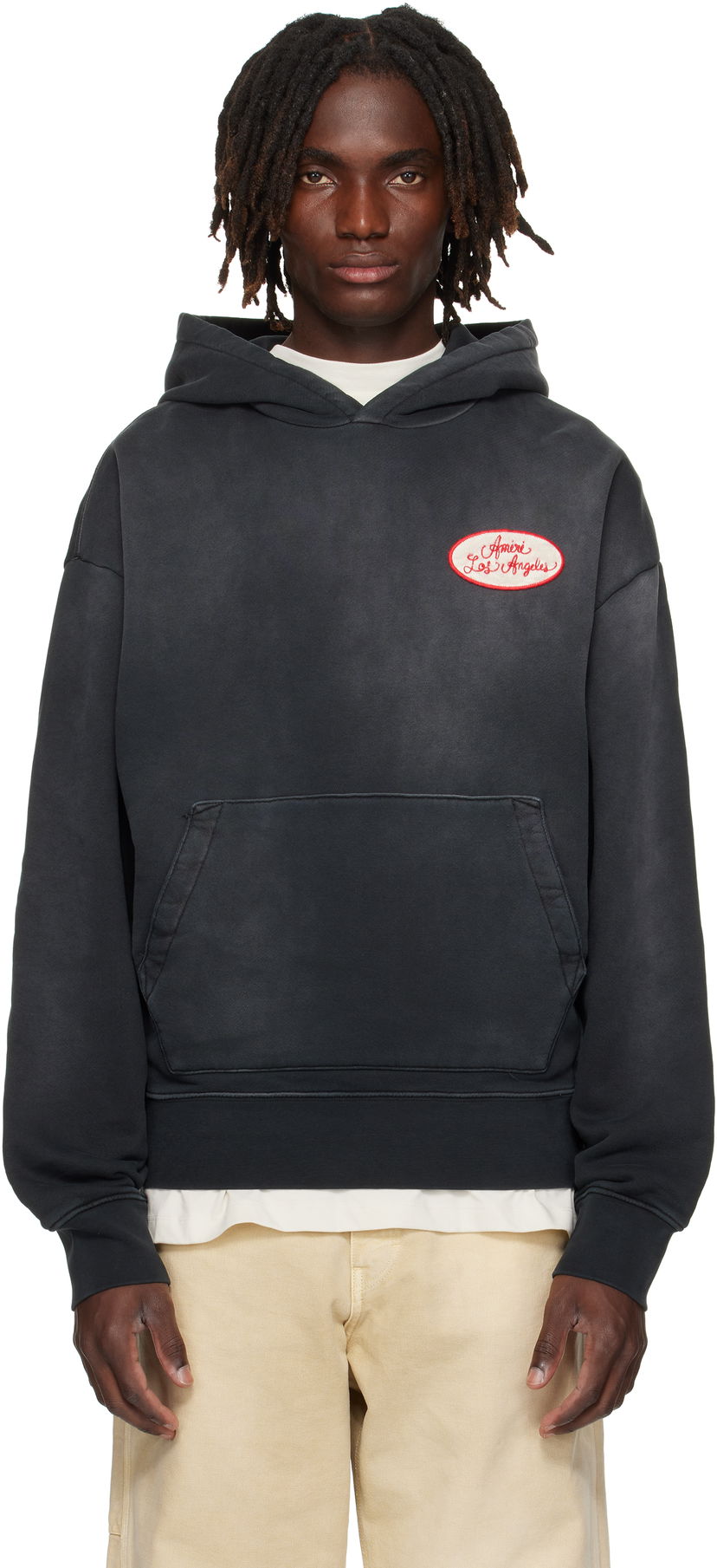 Sweatshirt AMIRI AMIRI Station Patch Oversized Hoodie Sort | AMJYHD1119