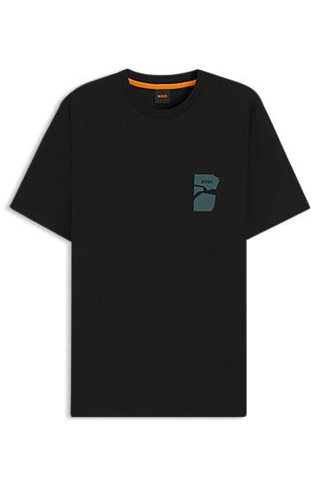 T-shirt BOSS Regular-fit T-shirt in cotton with printed artwork Sort | 50554610, 0