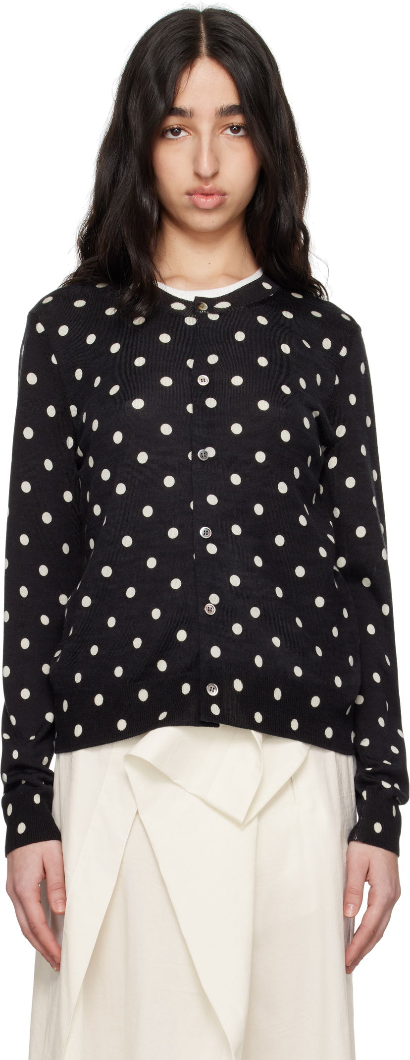 Sweater Comme des Garçons Comme des Garçons Polka Dot Cardigan Sort | RO-N505-051-1