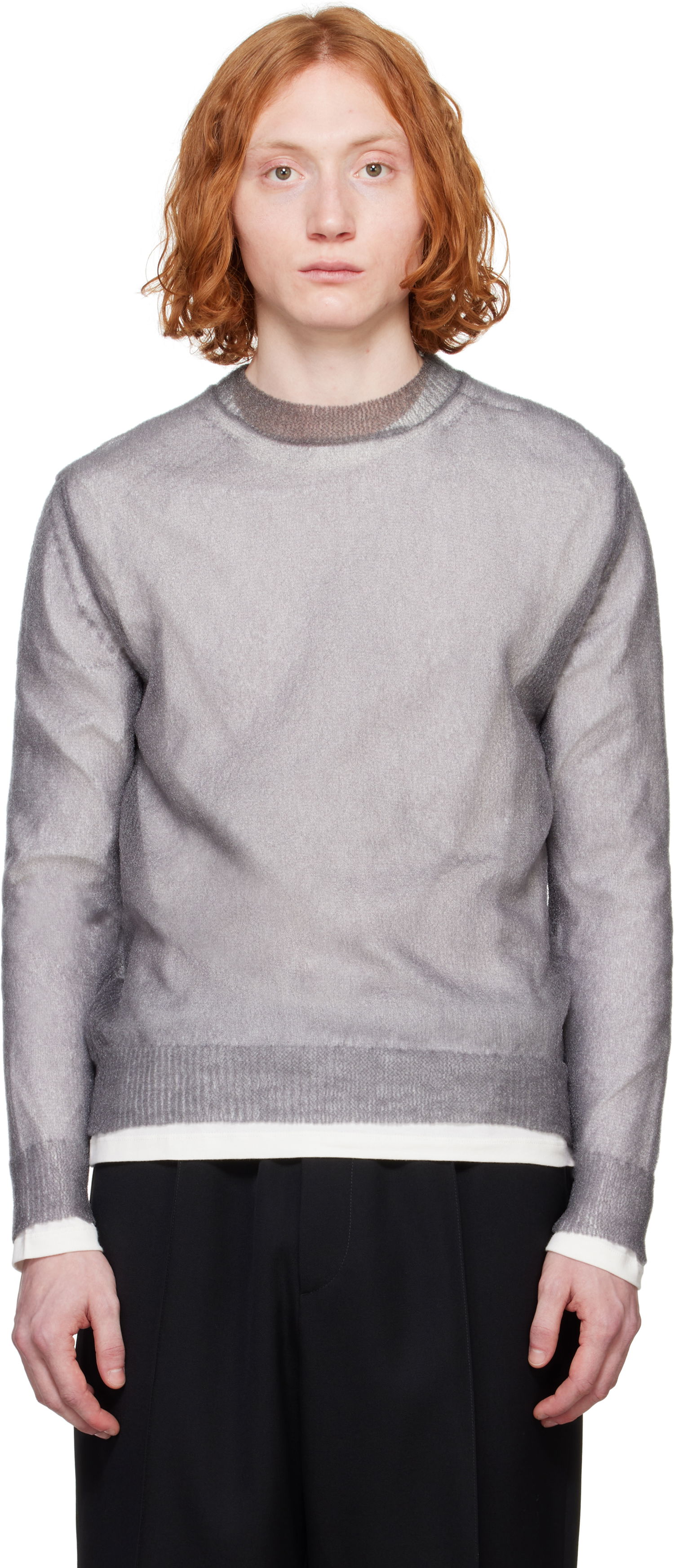 Sweater Jil Sander Jil Sander Layered Sweater Grå | J22FV0112_JTN376, 0