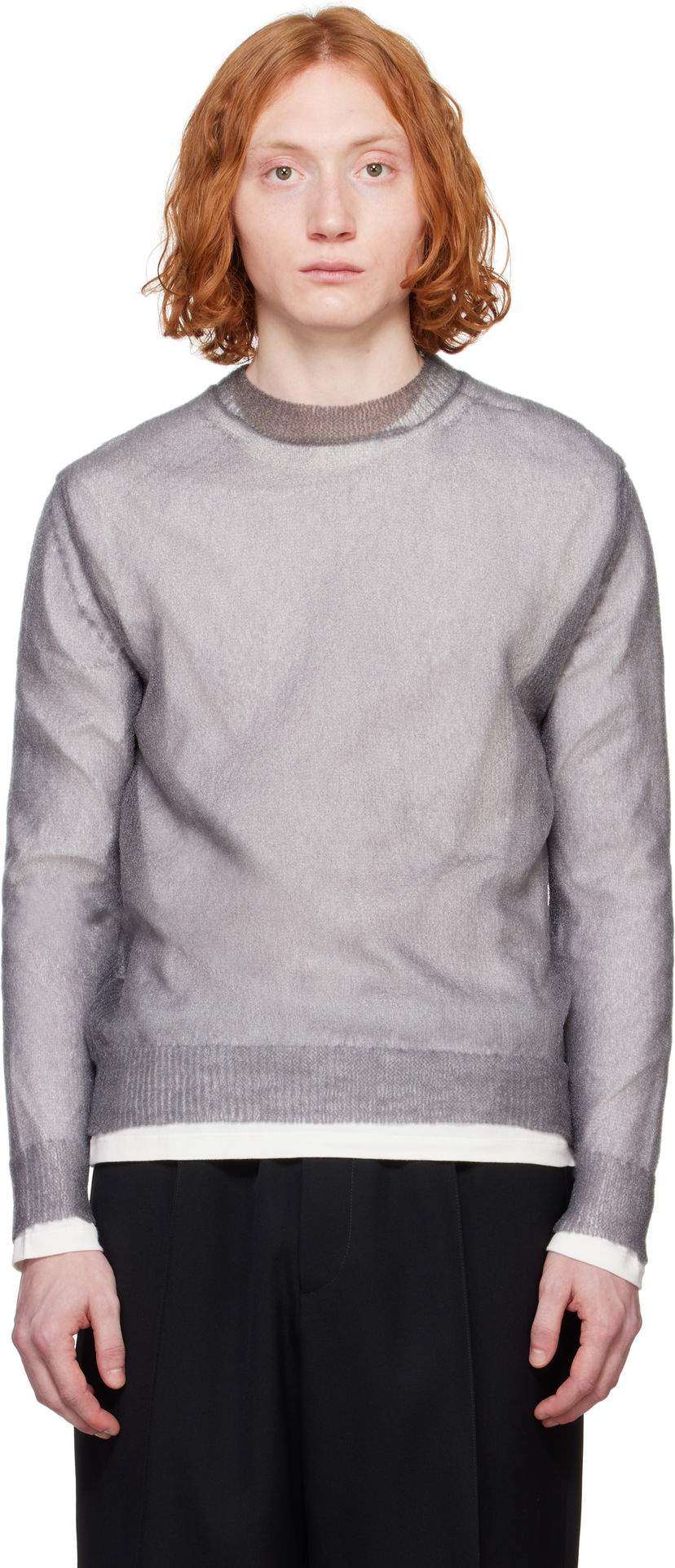 Sweater Jil Sander Jil Sander Layered Sweater Grå | J22FV0112_JTN376