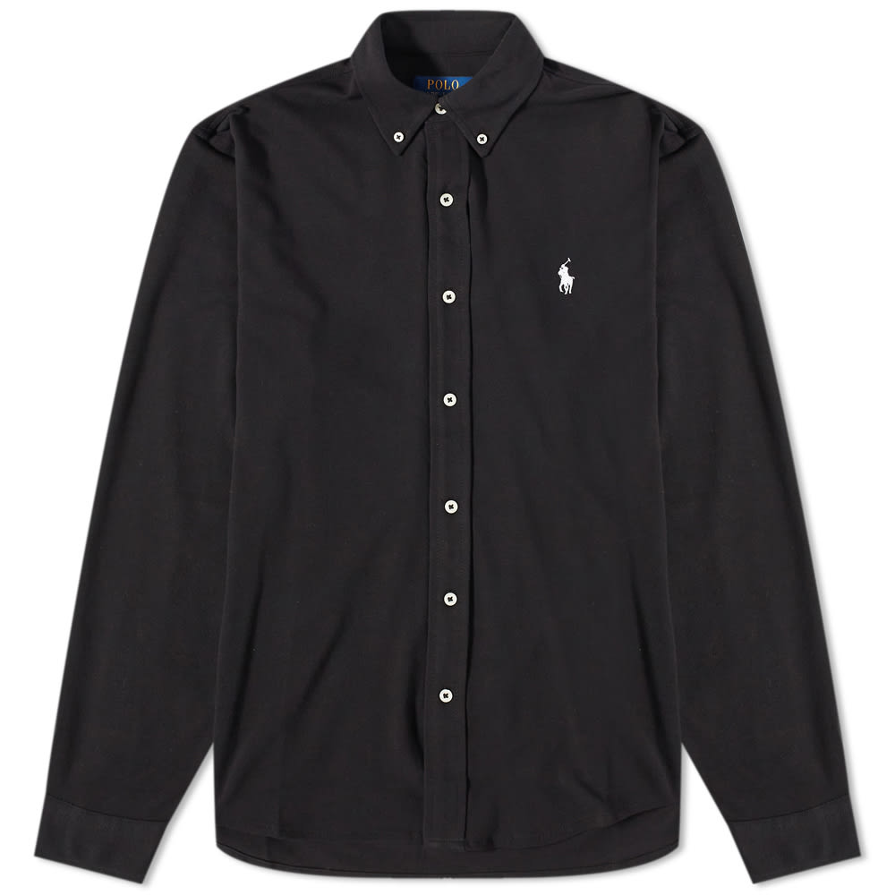 Skjorte Polo by Ralph Lauren Pique Button Down Oxford Sort | 710654408089, 0