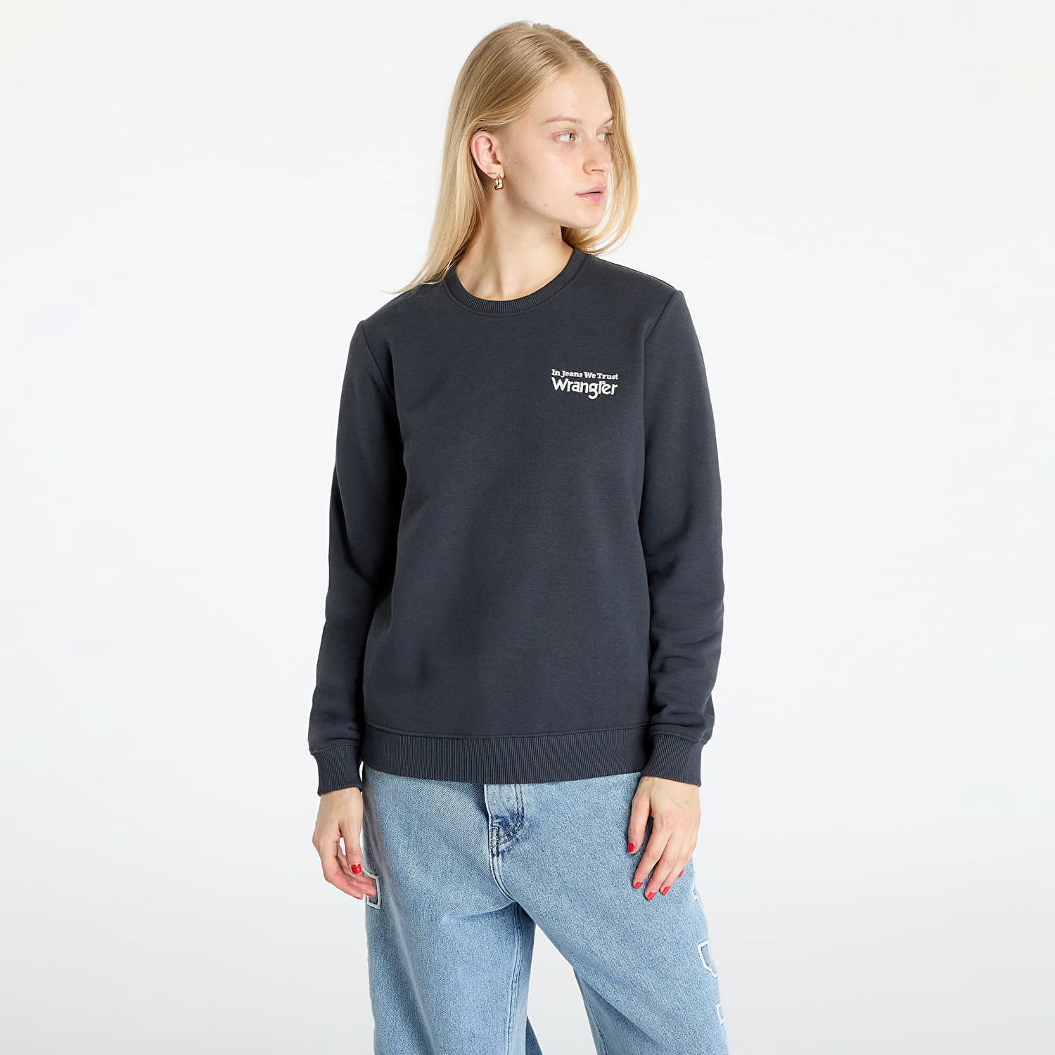 Sweatshirt Wrangler Regular Sweat Faded Black Sort | 112356510, 0