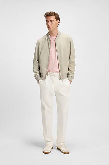 Bomberjakke BOSS BECKHAM x BOSS Suede Bomber Jacket Beige | 50549074, 1