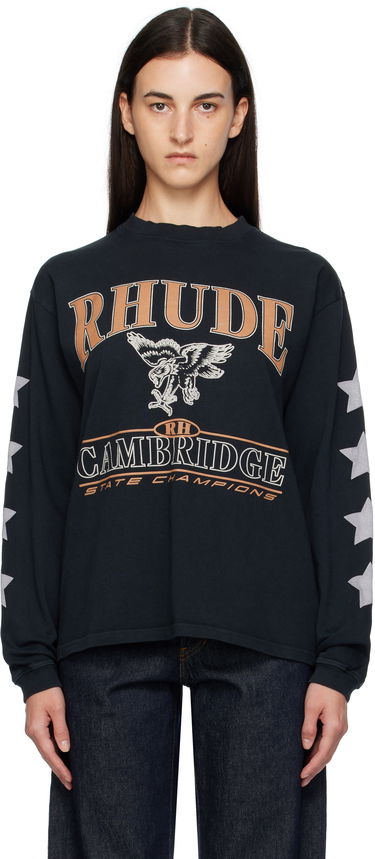 T-shirt Rhude Rhude 'Cambridge State Champs' Long Sleeve T-Shirt Sort | RHPF25TT15012, 0