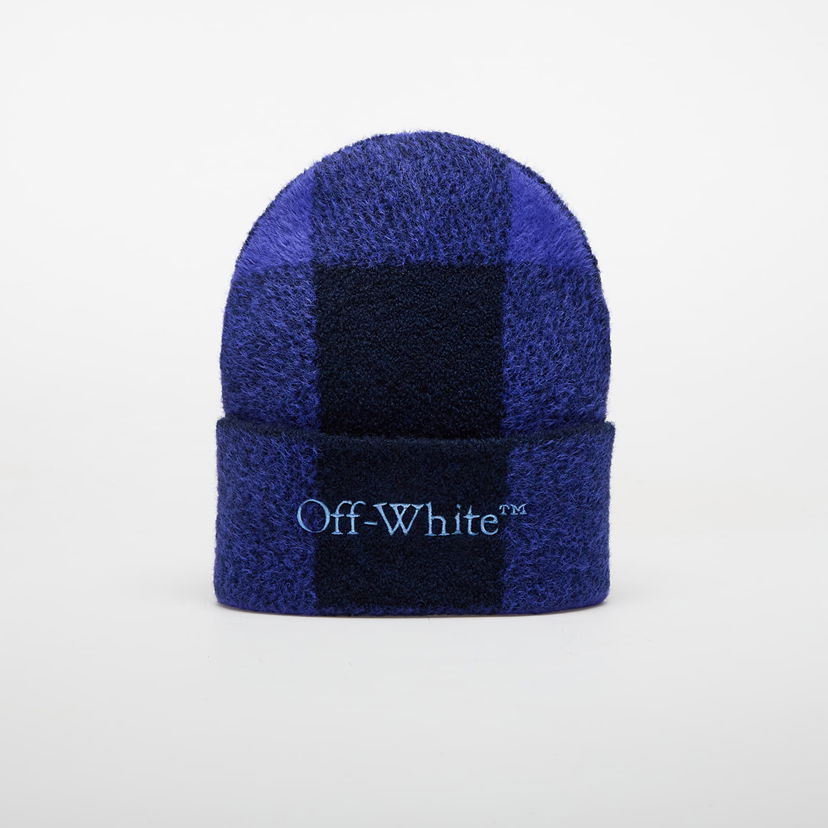 Beanie Off-White Off-White Bookish Check Lo Beanie Blå | OWLC01BF25KNI0034740