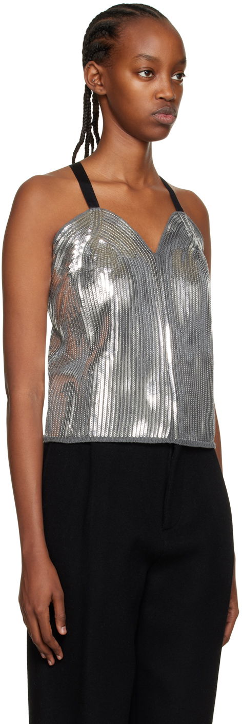 Bh We11done We11done Sequin Camisole Top Grå | WD-KT3-22-656-W-SV, 1