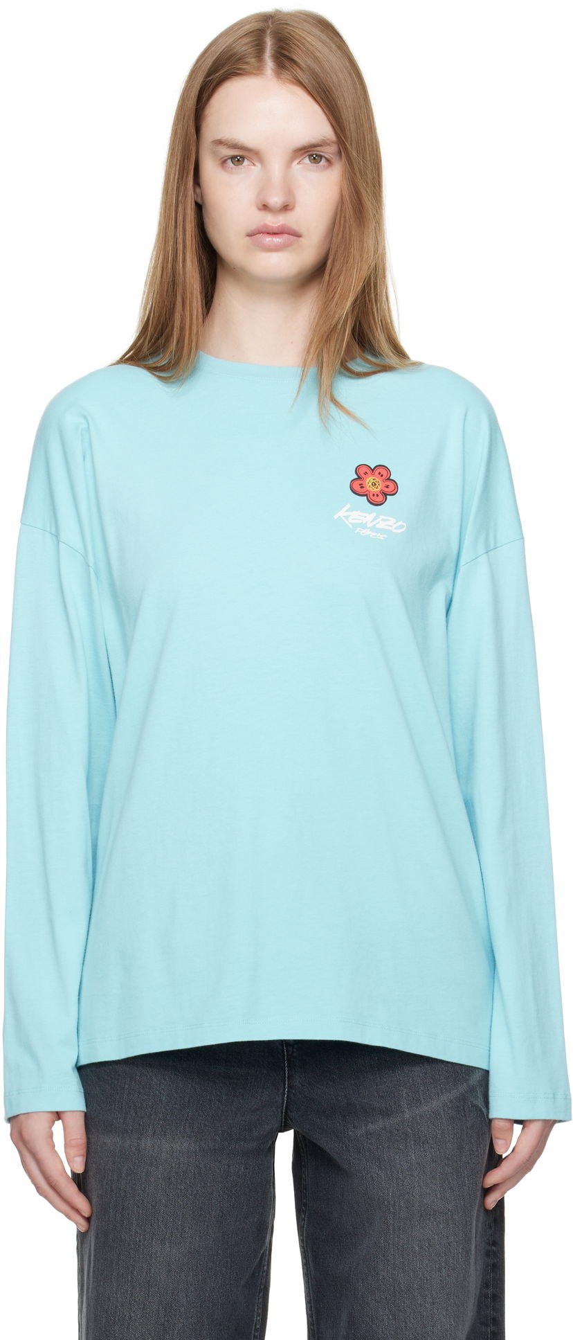 T-shirt KENZO Kenzo Paris Futura 2000 Edition Long Sleeve T-Shirt Turkis | FF62TL3504SG