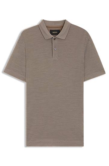 Polo skjorte BOSS BOSS Silk-Blend Polo Shirt Beige | 50553161, 0
