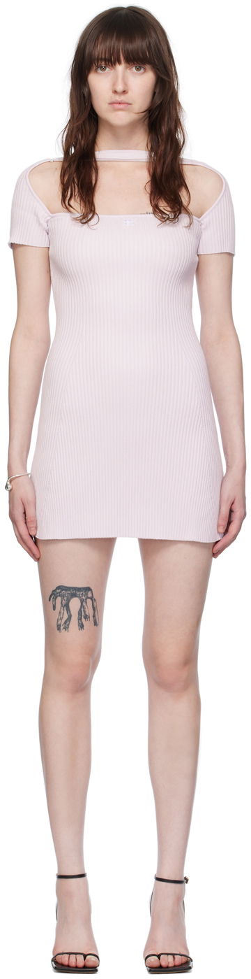Kjole Courrèges Cutout Detail Bodycon Mini Dress Lilla | 224MRO416FI0001