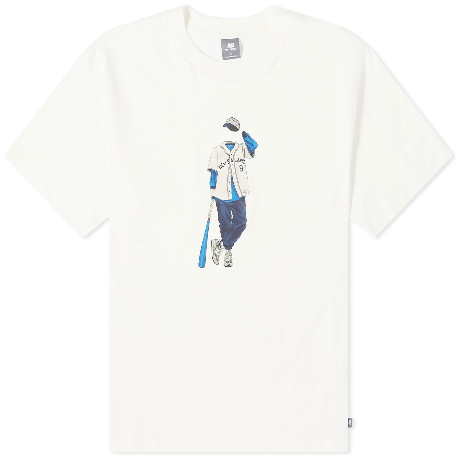 T-shirt New Balance Men's NB Athletics Baseball Style Relaxed Tee Sea Salt Hvid | MT41577-SST, 0