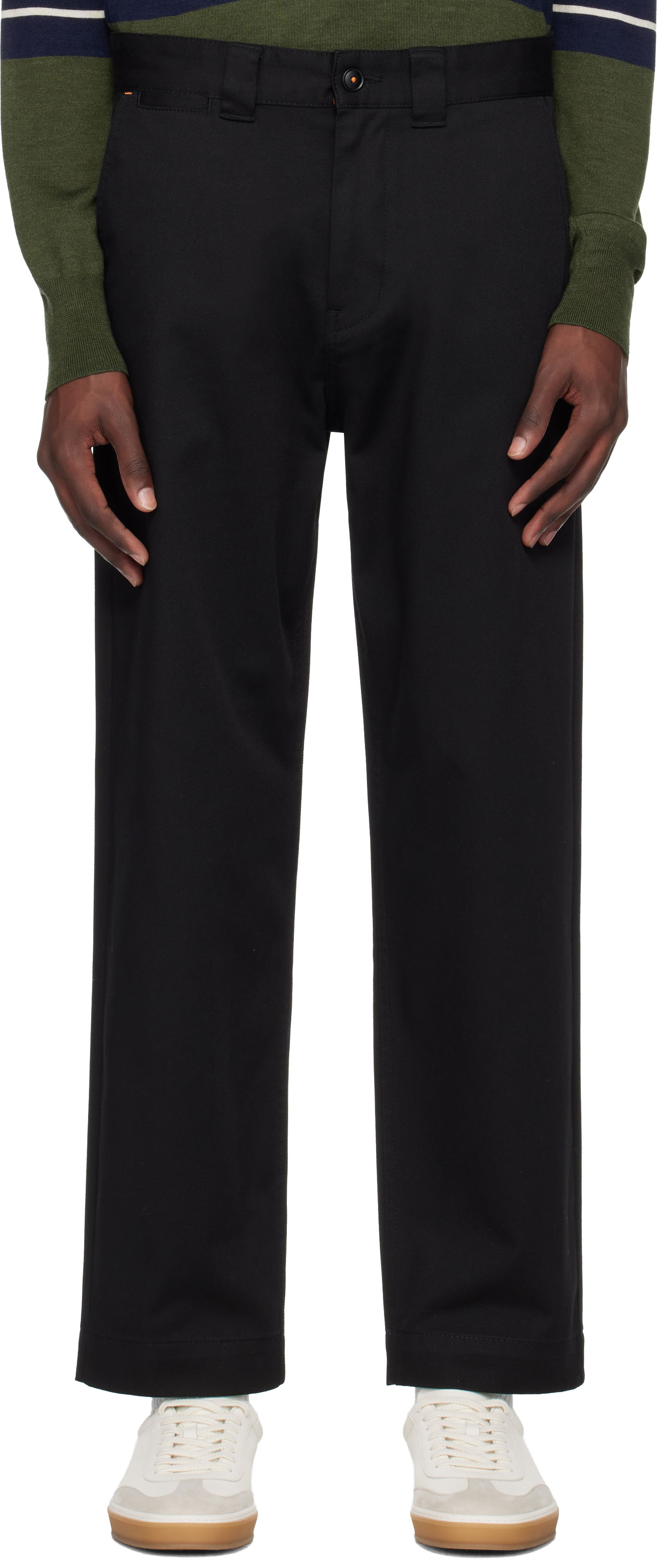 Bukser BOSS BOSS Logo Patch Straight Leg Trousers Sort | 50545304, 0