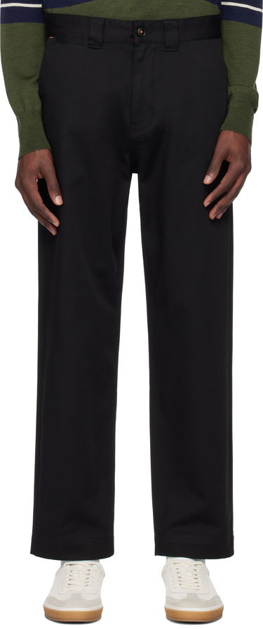 Bukser BOSS BOSS Logo Patch Straight Leg Trousers Sort | 50545304, 0