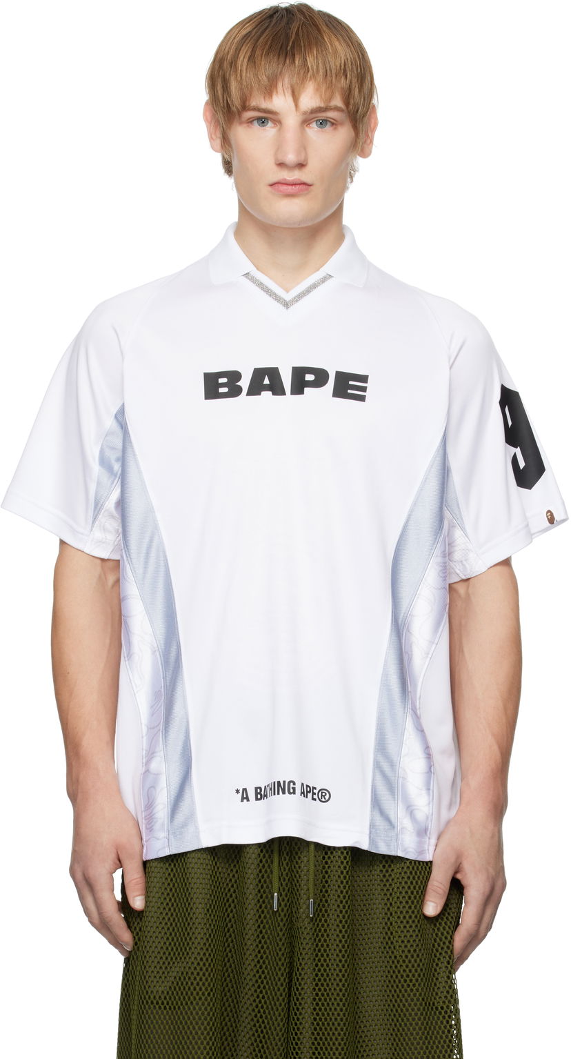 Jersey BAPE Multi Logo Soccer Jersey T-Shirt Hvid | 001CSK801308M