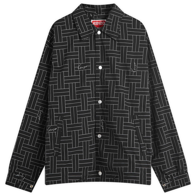 Jakke KENZO Men's Weave Print Windbreaker Jacket in Black, Size Small | END. Clothing Sort | FE65BL1639NJ-99