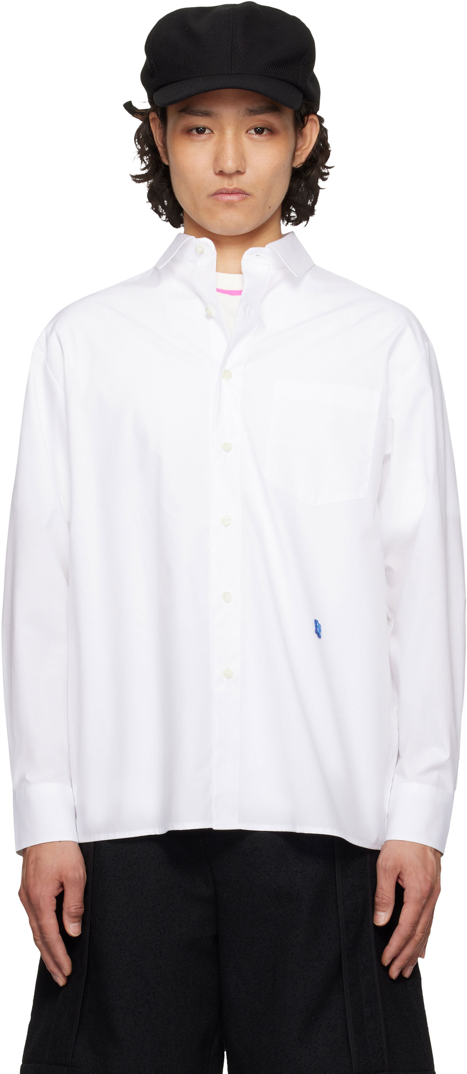 Skjorte ADER ERROR ADER error Sig TRS Tag 01 Button-Down Shirt Hvid | BO42FYSH0101WH, 0