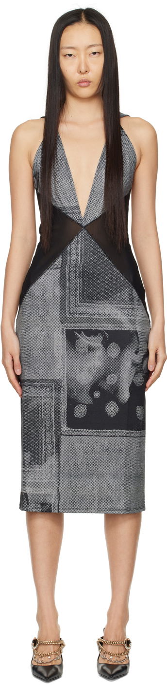 Kjole Miaou Miaou Joan Print Midi Dress Grå | 5042VISSCI, 0
