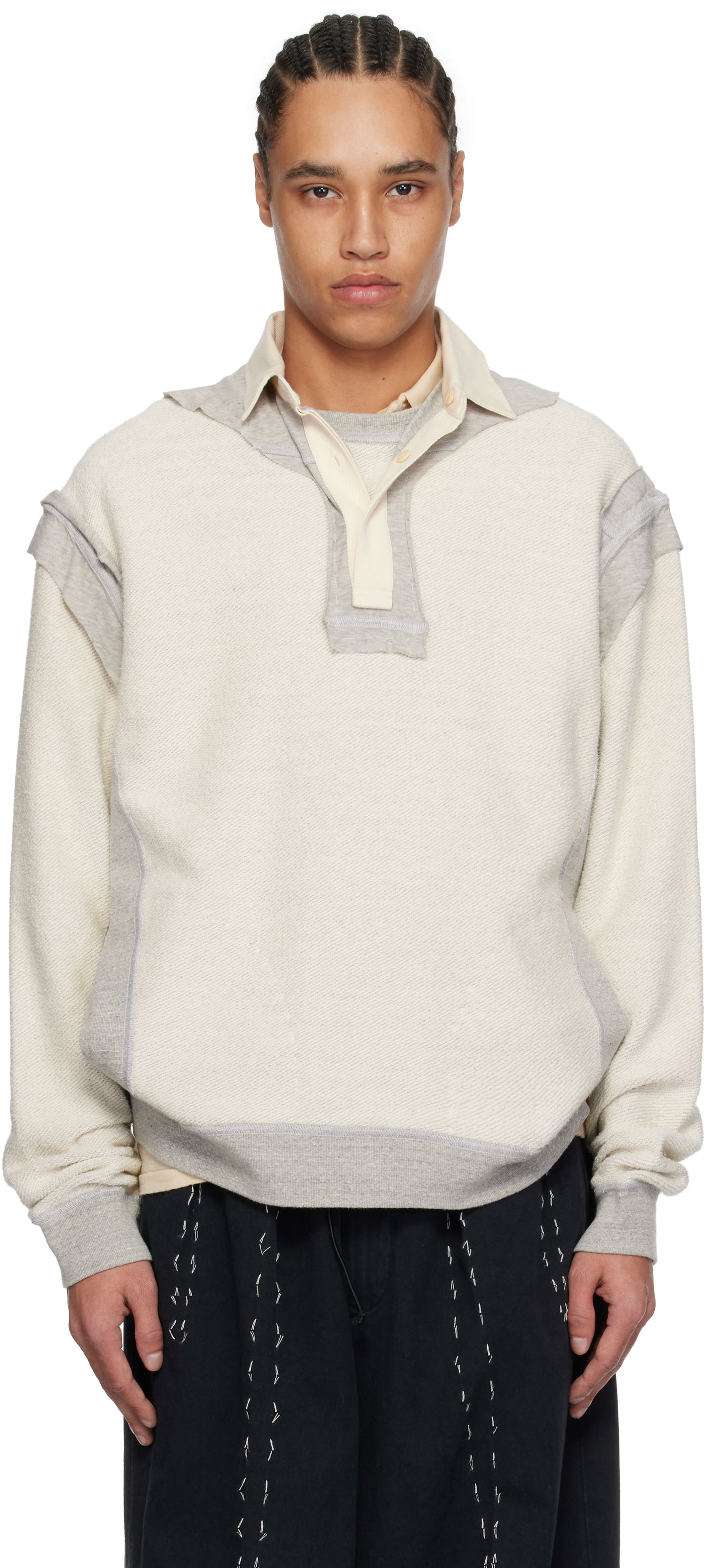 Sweater Maison Margiela Maison Margiela Décortiqué Polo Sweatshirt Beige | S50GU0227 M25022, 0